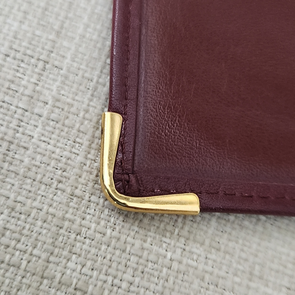 Cartier Vintage Bordeaux Bifold Wallet/ Checkbook - Picture 10 of 14